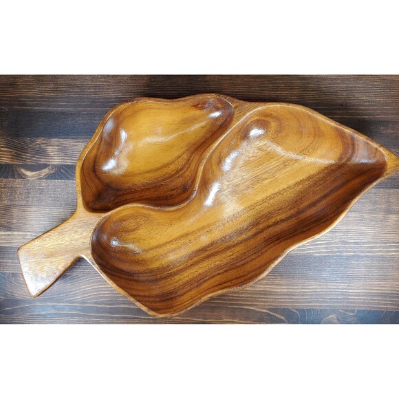 Large Wood Vintage Divided Tray - Picture 5 of 8